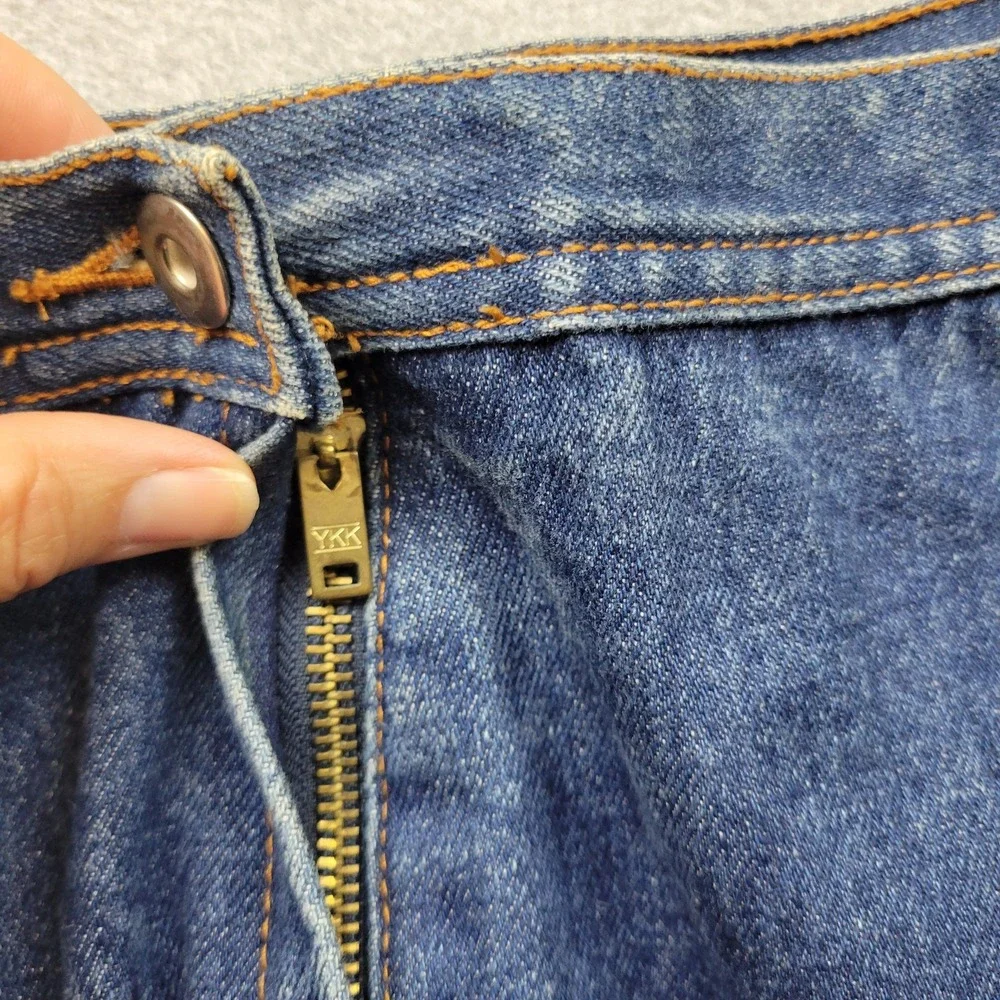 Indygo Denim Maxi Skirt Womens 11/12 Blue High Waist Long YKK Zip Pockets‎ 90s